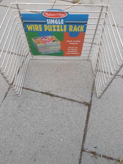 Melissa & Doug Puzzle Storage Rack - Wire Rack Holds 12 Puzzles