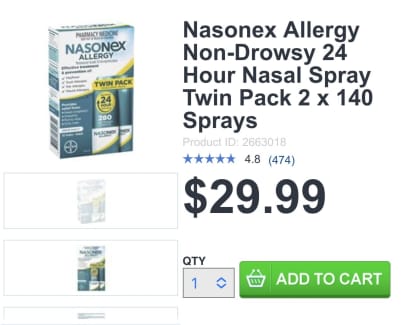 Nasonex® Allergy Nasal Spray Twin Pack 2 x 140 Sprays