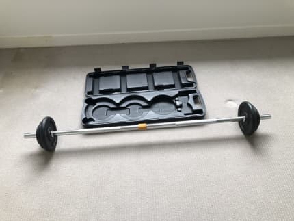 25kg Cast Iron Barbell Set with Storage Case 6x Gym Weights