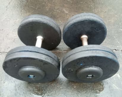 Gym weights 22.5kg rubber coated dumbell pair Gym Fitness