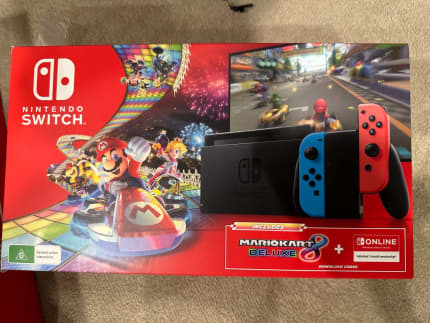 Nintendo Switch Bundle with Mario Kart 8 Deluxe Game and 3 Month Nintendo  Switch Online Membership