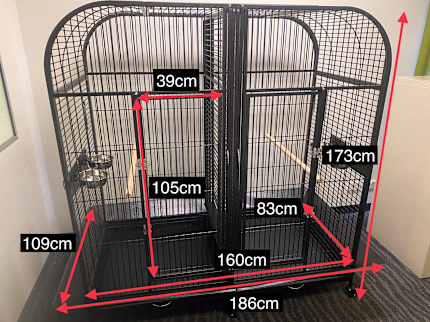 Huge Parrot Cage in box with double divider in black only $895ea