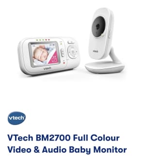 VTech BM2700 Full Colour Video and Audio Baby Monitor, Safe Sleep
