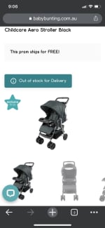 childcare aero stroller black