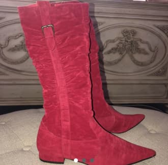 red suede boots size 9