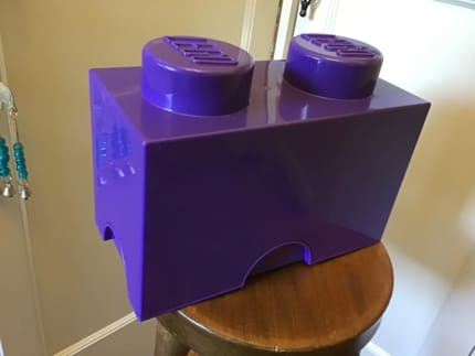 Purple lego storage brick fashion