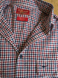 RM Williams Flannel Shirt Logo Men S Red Made in Australia