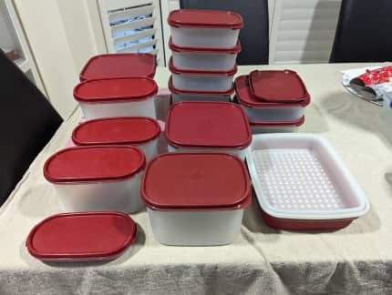 Vintage Tupperware Marinating Container & Flat Lunch Meat Tray With Lid  Clear