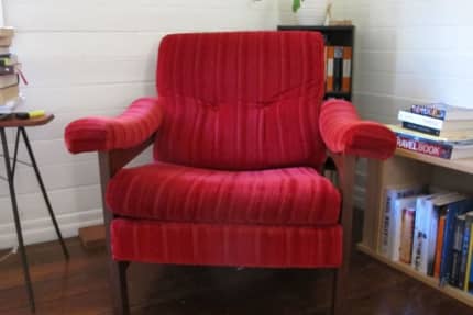 red retro armchair