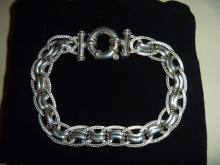 vintage italian 925 silver womens link chain bracelet | Women's