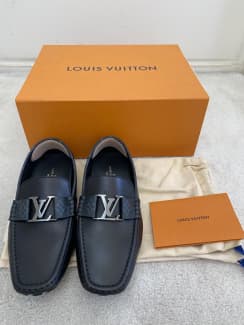 LOUIS VUITTON Calfskin Mens Monte Carlo Moccasin Loafers 6 White