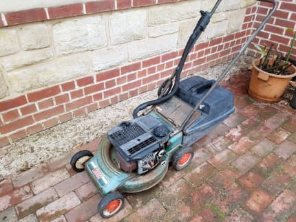 VICTA two stroke mower with catcher for repair or spares. Lawn