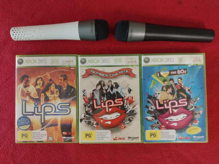 XBox 360 Karaoke LIPS Wireless LED Microphones and 120 Songs