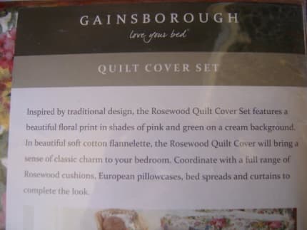 Gainsborough Rosewood Floral Quilt Cover Set Rosewood