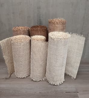 Plastic Rattan Webbing Mesh-Open Weave Hexagonal Pattern-Light