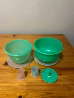 Vintage Tupperware Bowl Jadite Mint Green Crisp-it Lettuce 