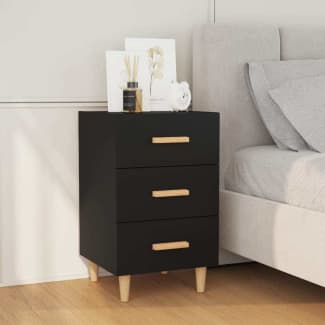Bismarck Bedside Cabinet Black 40x40x66 cm Engineered Wood