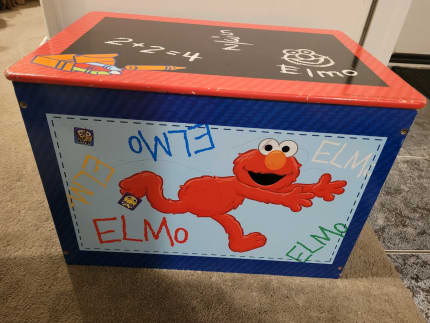 sesame street wooden toy box