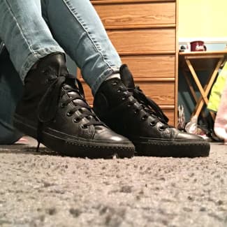 very leather converse