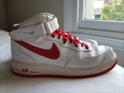 Nike SF Air Force 1 Mens High White Red Basketball Shoes Sz 10