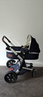 Navy and tan outlet pram