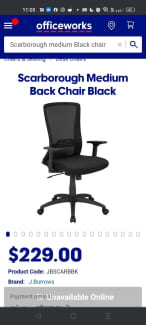 Scarborough ergonomic medium discount back chair black