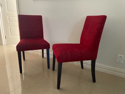 red parsons dining chairs