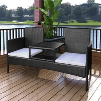 rattan two seater with table