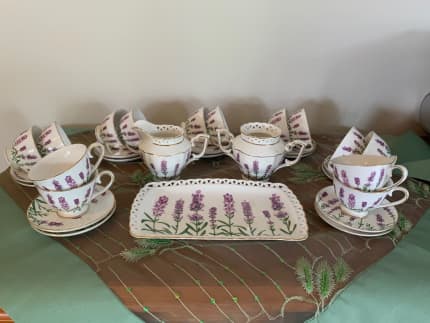 Bone china coffee or tea mug, lavender design