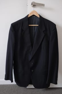 Louis Feraud Leather Jacket, Vintage Navy Coat
