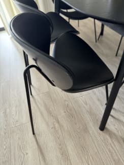 Decker Black Vegan Leather Dining Chair