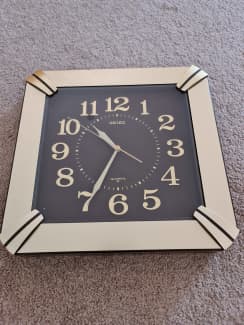 Wall Clock gold frame square Seiko Quartz Japan Clocks Gumtree