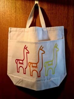 Utility Tote Bags 100 Cotton Canvas Side Pocket Large Size