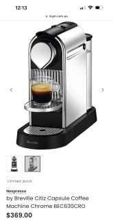 bec630cro citiz espresso coffee machine chrome