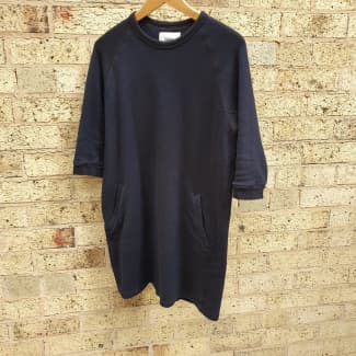 Kloke Long Line Black Sweater Tunic 100% Cotton Size S | Jumpers