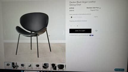 Decker Black Vegan Leather Dining Chair