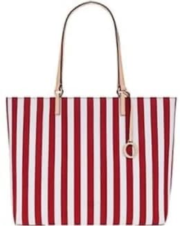 Oroton black and cheap white striped bag