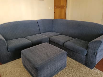 Big Sy Blue L Shaped Sofa Couch