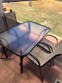 glass patio set 4 chairs