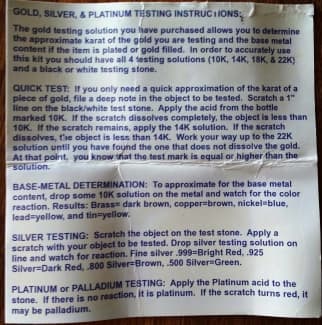 Gold Testing Kit with instructions and Premium stone JSP