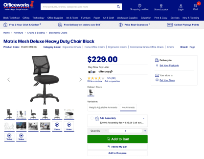 Matrix mesh deluxe heavy deals duty chair black