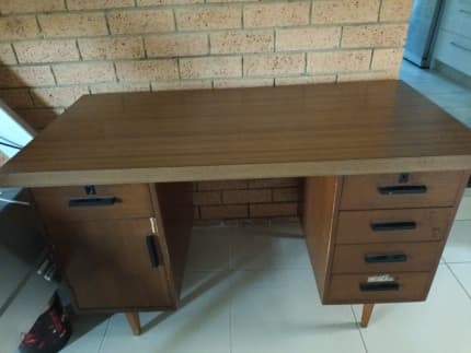 vanity desk dark brown