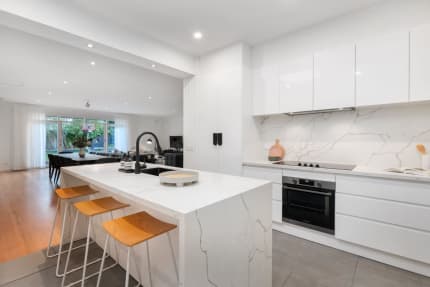 straight line kitchen with island