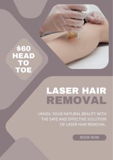 60 HEAD TO TOE LASER HAIR REMOVAL Beauty Treatments