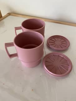 Vintage Tupperware Mugs With Lids Tupperware Cups Coasters