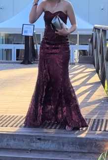 Miss Anne red burgundy maroon sequin formal dress worn once as new Formal in Casula NSW Gumtree Australia