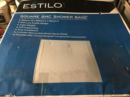 Estilo Brand Square SMC low profile shower base. White BNIB