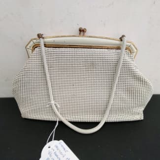 Original vintage Oroton Made in West Germany white Mesh clutch bag