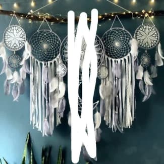 Pearls Dream Catcher - Feather - Alloy - White Hanging Decoration
