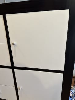 KALLAX black-brown, Shelving unit with 4 inserts, 77x147 cm - IKEA